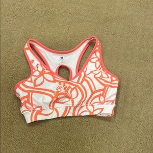Old Navy White and Orange Sports Bra